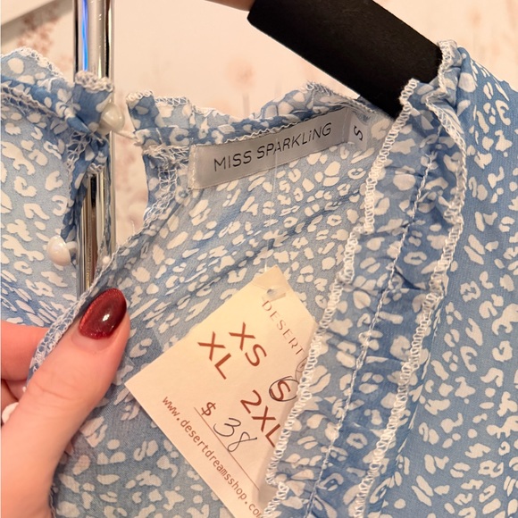 NWT / Miss Sparkling Chantae Ruffle Chiffon Dress / Size M - Picture 3 of 5